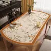 Mantel Individual Oval para Mesa de Comedor Estilo Francés, Impermeable, Resistente al Aceite, No Lavable, Blanco y Negro, Estilo Simple, Lujo Ligero, Sensación de Alta Gama, Mantel Redondo
