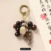 Nuevo colgante de bolsa de cuentas de semillas que cumple deseos estilo chino, llavero de Bodhi natural tejido a mano, decoración artística retro para bolsa