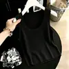 Camisole de Malha Canelada Lisa Nova de Verão 2026 para Mulheres Versátil Top de Camada Interna sem Mangas