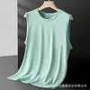 Chaleco Fino de Seda Hielo para Hombre Ropa de Exterior de Verano Holgado Talla Grande Malla Transpirable Deportes Fitness Secado Rápido Sin Mangas Camiseta Moderna
