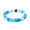 Pulsera de Ágata Cuadrada Morada Joyería Transfronteriza Pulsera de Ágata de Colores Café Amarillo Limón Joyería al por Mayor