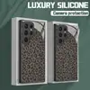 Bestseller de comercio electrónico transfronterizo: Funda de cristal con estampado de leopardo en negro mate y gris para el teléfono Samsung S25 Ultra
