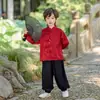 Hanfu para Meninos e Meninas, Traje Tang Estilo Chinês, Hanfu Vermelho, Novo Estilo Infantil, Festivo, Estações da Primavera e Outono, Traje de Performance Estilo Antigo