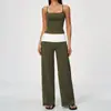 Conjunto de yoga transfronterizo para mujer con almohadillas en el pecho, tirantes finos, colores contrastantes, cintura alta, secado rápido, ropa deportiva de fitness para yoga 9666