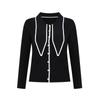 Novo Vestido/Cardigã de Tricô Elegante e Delicado com Laço de Manga Longa para Outono