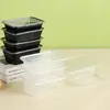 Caja de Almuerzo Rectangular Desechable para Llevar con Tapa, Engrosada y a Prueba de Fugas, Caja de Empaque para Catering Apta para Microondas