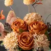 Flores Estilo Pintura al Óleo Americana Retro, Flores Artificiales, Mesa de Comedor de Sala de Estar de Lujo Ligero, Mesa de Café de Recibidor, Adornos Decorativos de Caligrafía