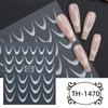 Zhengxiang Explosiones Transfronterizas Gradiente Pegatinas de Arte de Uñas Francesas Calcomanías de Arte de Uñas DIY Pegatinas Adhesivas INS Pegatinas para Uñas