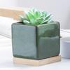Vaso Quadrado para Suculentas Rachado Cor Colorida Cerâmica Combinação Vaso de Flores Mini de Mesa Pequeno Vaso Colorido Mobiliário Doméstico Recipiente para Flores