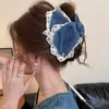 Novo Prendedor de Cabelo com Laço de Renda em Jeans 2026 para Mulheres, Presilha Shark de Alta Qualidade para Penteados, Acessório de Cabelo