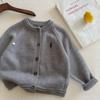 Cárdigan Suéter Estilo Perezoso para Niños Nuevo Producto Primavera y Otoño 2025 para Niños Pequeños y Medianos Tops Casuales Versátiles Chaqueta de Punto Holgada