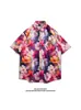 Camisa Floral Estilo Tailandês Praia de Bangkok, Manga Curta, Roupa Unissex para Casal, Camisa Solta Retro Cool de Secagem Rápida para o Festival Songkran
