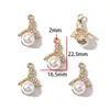 Acessórios de joias de liga leve de luxo, pingentes com incrustação de pérolas, decorações para pulseira, colar e chaveiro DIY, W893