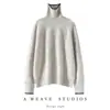 Novedad Otoño e Invierno 2025 Suéter de Punto de Cachemira de Cuello Alto de Manga Larga con Puntos de Colores Suéter Suave de Bloques de Color de Cachemira