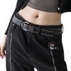 Cinto Hip-hop Estilo Americano Cinto Largo Feminino Cinto y2k Estilo Punk Unha de Salgueiro Preto Combina com Tudo Ins Cinto Casual para Calças