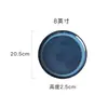 Plato Creativo para Hotel Comida Occidental de 12 Pulgadas Glaseado Azul Cambiante Plato Doméstico Plato de Cerámica Estilo Japonés Plato para Ensalada