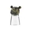 Copo Criativo de Novo Estilo para Bebidas Alcoólicas com Design de Cabeça de Animal, Copo Pequeno, 0,05kg Copos de 50ml, Garrafa de Whisky, Estojo de Couro