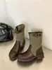Botas de Caballero Patchwork 2026, Botas Vaqueras de Otoño para Mujer, Botas de Moda a Media Pantorrilla con Hebilla de Cinturón, Tacón Grueso