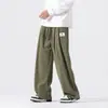 2026 Nova Calça Harem de Perna Larga Estilo Chinês Masculina Outono/Inverno, Moda Retrô em Veludo Cotelê, Calça Longa Masculina Plus Size