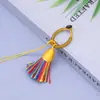 Llavero Cordón de Nudo de Diamante con Borla Corta Bo Ting Accesorios Semi-Terminados para DIY Colgante de Borla Pequeña Joyería