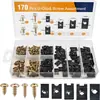 Adecuado para Clips en Forma de U y Kit Combinado de Tornillos para Coche Tuercas en Forma de U y Clips de Tornillo Interior del Tablero 170 Piezas