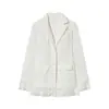 Atacado Moda Feminina Primavera 2026 Blazer Versátil de Manga Longa Cor Sólida com Cinto na Cintura, Renda e Patchwork, Corte Slim
