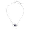 Collar Ojo de la Suerte de Plata de Ley S925 con Incrustaciones de Circonita, Candado Colgante Versátil Ojo Azul Full Diamante