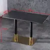 Restaurante de comida rápida, cafetería escolar, mesa de comedor de pizarra, local comercial de té de leche, área de descanso para el servicio de restaurante, mesas y sillas de reunión rectangulares y pequeñas redondas