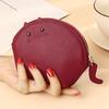 Nuevo Estilo Cartera de Piel de Vaca de Primera Capa para Mujer Mini Gato Lindo Creativo Bolsa para Guardar Monedas y Llaves Billetera de Monedas de Cuero Genuino