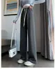 Pantalones de pierna ancha adelgazantes para mujer, primavera y verano, holgados, de cintura alta, con efecto abullonado de grano de arroz, casuales, versátiles, con caída, rectos, largos
