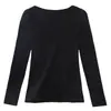 Camiseta Base Blanca de Manga Larga con Cuello en V Estilo Coreano para Mujer, Ajustada, Adelgazante, Versátil, Nueva Versión Coreana