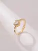 Anel Coração de Zircônia com Microincrustação de Cobre Transfronteiriço, Moda de Nicho de Alto Padrão, Estilo de Luxo Leve, Anel Ajustável Galvanizado, Joia Feminina