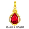 Novo colar pingente gota d'água de Rubi banhado a ouro fino 24k lágrimas de anjo conjunto de pingentes coloridos corrente