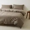 Funda de edredón de algodón puro de fibra larga de 100 unidades, pieza única, para otoño e invierno, engrosada, sábanas de cama, funda de edredón de algodón puro cepillado, sábanas de cama de color liso, funda de almohada