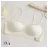 Base Líquida Feminina Roupa Íntima Decotada nas Costas Bonita Feminina Invisível Sem Costura Reunião do Peito Pequeno Decote Quadrado Verão Sutiã Fino