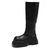 Botas de Plataforma Retro Blancas Hasta la Rodilla con Tacón Grueso para Mujer 2026 Nuevo Otoño Botas de Montar que Aumentan la Altura