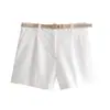 Atacado 2026 Primavera Novo Estilo Europeu e Americano Shorts Casuais Femininos com Cinto 10309