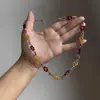 Collar Tejido de Flor con Cuentas de Dopamina Coloridas, Cadena para Clavícula Dulce y Fresca Estilo Bosque, Cadena para Suéter Moderna y Versátil