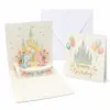 Um lindo cartão de felicitações de aniversário 3D pop-up feito à mão é adequado como um presente de feriado para amigos e familiares