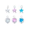 Pingente de Prata de Lei S925 Zircônia Estrela de Cinco Pontas Coração Pingente de Estrela em Forma de Coração DIY Acessórios para Pulseira Colar de Cristal