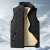 Conjunto de inverno masculino de três peças, atacado para vendas transfronteiriças: roupa de frio, jaqueta com gola alta, colete de pele de carneiro e roupa de frio tratada por ultrassom para homens