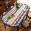 Jogo americano oval retrô americano para mesa de jantar, lavável, à prova d'água, à prova de óleo, protetor de mesa, luxo leve, toque de alta qualidade, toalha de mesa para sala de estar