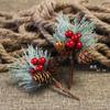 Pino Aguja Mini Árbol de Navidad Accesorios Caja de Regalo Decoración Flor Artificial Decoración Navideña Adornos Polvo de Nieve Copo de Nieve Aguja de Pino