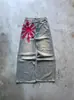 Pantalones de Mezclilla Anchos de Pierna Larga Estampados para Hombre, Diseño de Nicho Vintage Lavado Retro Americano, Ambiente High Street