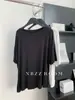 95% Viscosa, Dobladillo Denso de Modal, Camiseta de Manga Larga para Mujer, Estilo Sencillo y Fluido, Camiseta de Manga Corta con Abertura Lateral, Verano 2025