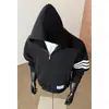 Sudadera con capucha y cremallera estilo retro americano con tres rayas, cárdigan para hombre, marca de moda versátil para otoño e invierno, chaqueta casual, top