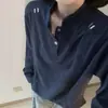 Sudadera Henley con Patrón de Escamas de Dragón Azul Oscuro para Hombre Otoño Textura de Alta Calidad Hombro Normal Manga Larga Camiseta Versátil Top de Pareja