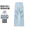 Pantalones largos anchos holgados de diseño de calle americano, pantalones deportivos casuales rectos versátiles de moda unisex
