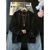 Sudadera Bordada de Cuello Redondo Estilo Americano para Hombre, Primavera, Otoño e Invierno 2026, Camiseta de Manga Larga Resistente, Atuendo de Pareja, Camiseta Base de Capa Interior