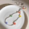 Collar de flores con cuentas de colores de verano, bonito y dulce, sencillo, combinable con todo, súper hada, estudiante, nueva cadena de clavícula para mujer.